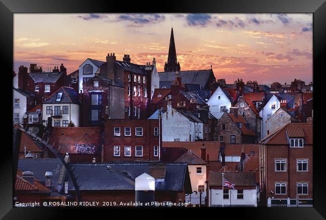 "Lighting up Whitby 2" Framed Print by ROS RIDLEY