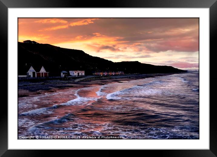 "Sunset reflections across the sea 2" Framed Mounted Print by ROS RIDLEY