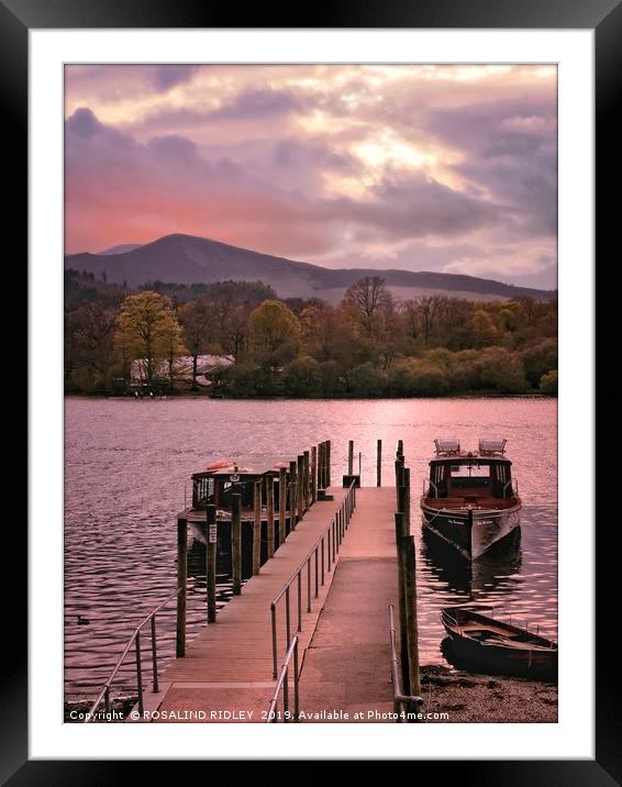 "Derwentwater jetty and boats" Framed Mounted Print by ROS RIDLEY