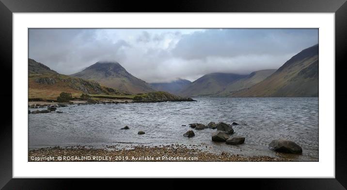 "Stormy waves on Wastwater" Framed Mounted Print by ROS RIDLEY