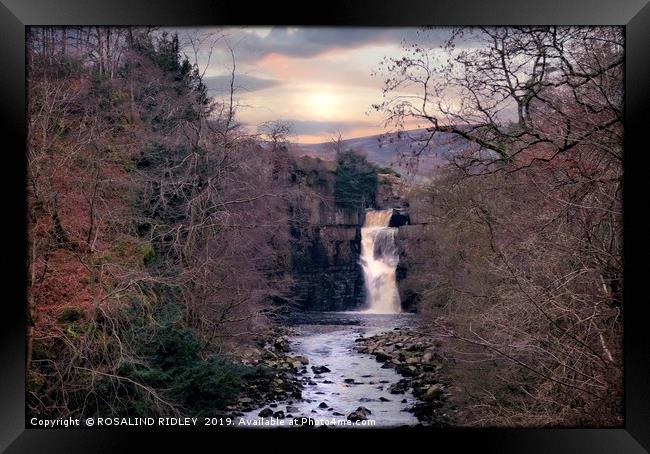 "Evening light at High Force" Framed Print by ROS RIDLEY