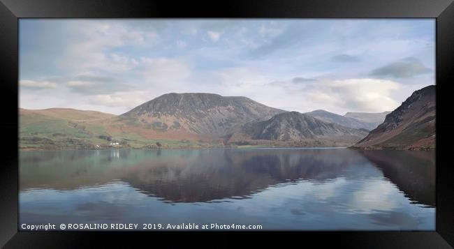 Hazy pastels of an Ennerdale water morning Framed Print by ROS RIDLEY