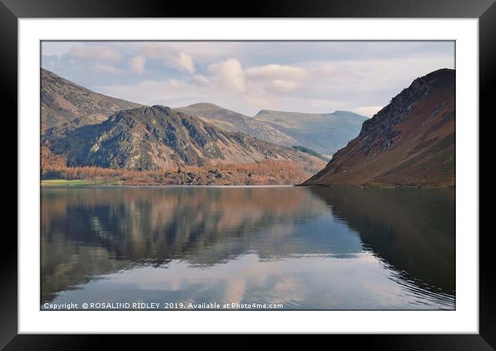 "Cloud reflections at Ennerdale water" Framed Mounted Print by ROS RIDLEY