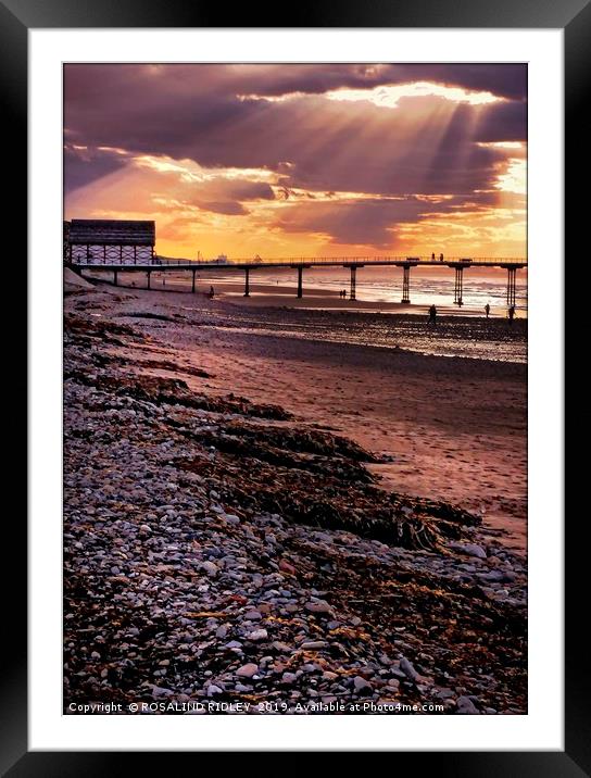 "Crepuscular Rays at Saltburn" Framed Mounted Print by ROS RIDLEY
