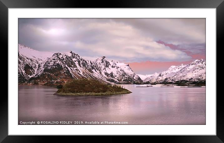 Mountains , sky and sea Framed Mounted Print by ROS RIDLEY