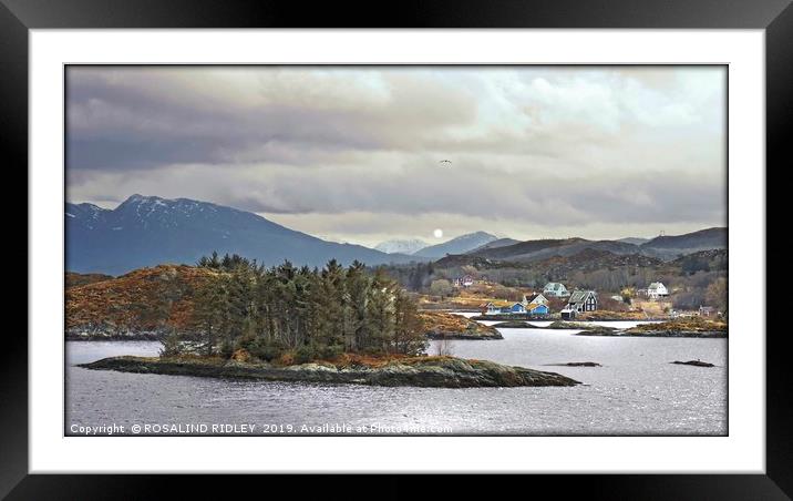 "Sailing along the Norwegian coast near Alesund" Framed Mounted Print by ROS RIDLEY