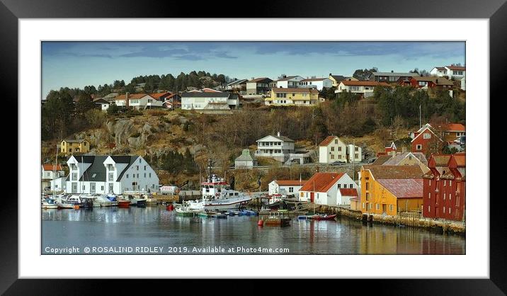"Harbour at Kristiansund" Framed Mounted Print by ROS RIDLEY