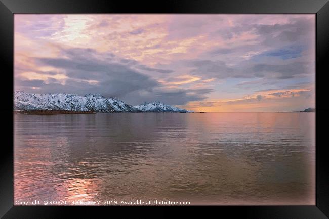 "Pastel reflections across an icy sea" Framed Print by ROS RIDLEY