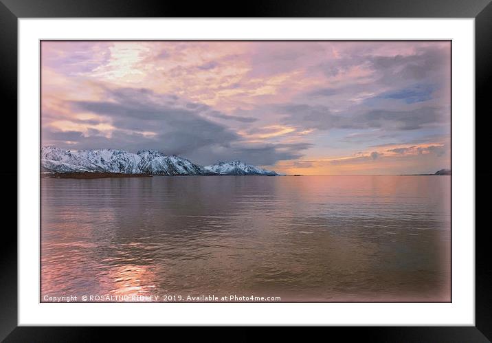 "Pastel reflections across an icy sea" Framed Mounted Print by ROS RIDLEY