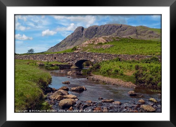"Stone bridge across stream" Framed Mounted Print by ROS RIDLEY