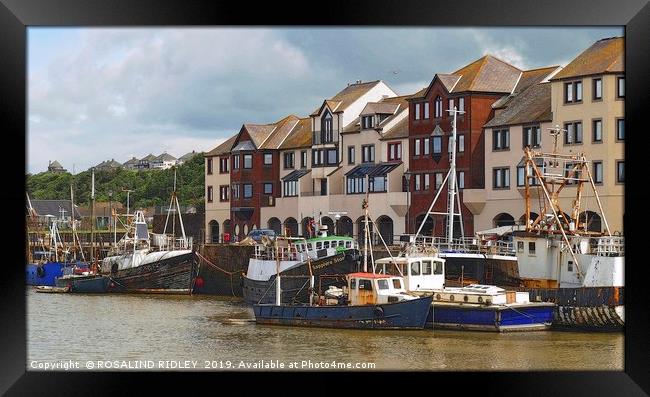"Old boats at Maryport harbour" Framed Print by ROS RIDLEY
