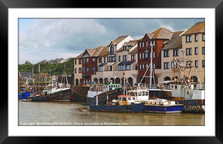 "Old boats at Maryport harbour" Framed Mounted Print by ROS RIDLEY