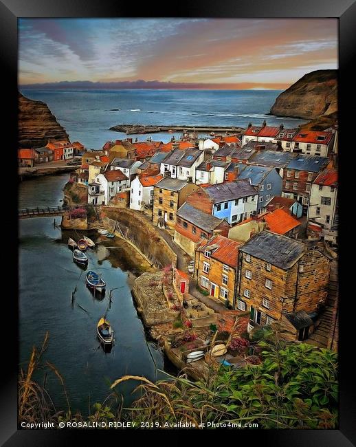 "Rustic Staithes" Framed Print by ROS RIDLEY