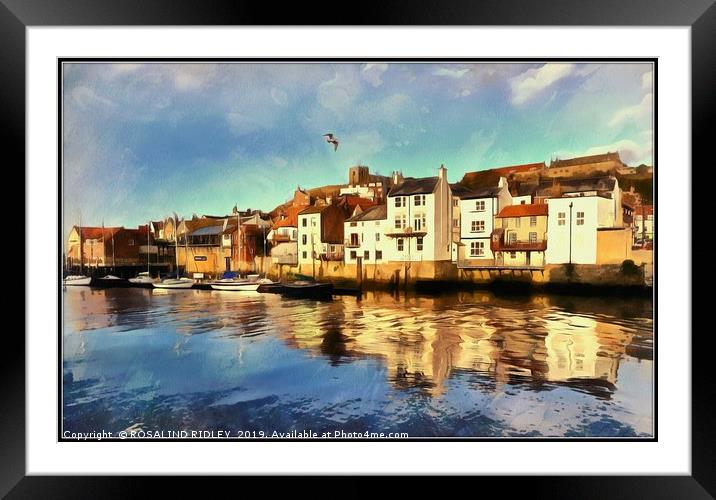 "Whitby Harbour" Framed Mounted Print by ROS RIDLEY
