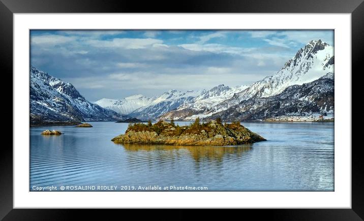 "Blue hour Norway 2" Framed Mounted Print by ROS RIDLEY