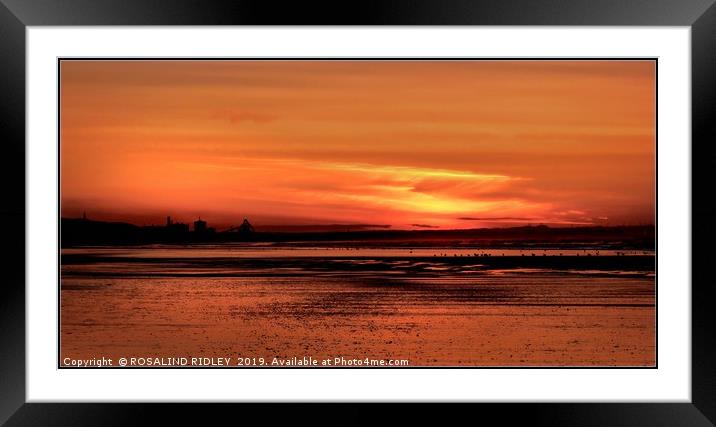 "Sunset over the Steelworks" Framed Mounted Print by ROS RIDLEY
