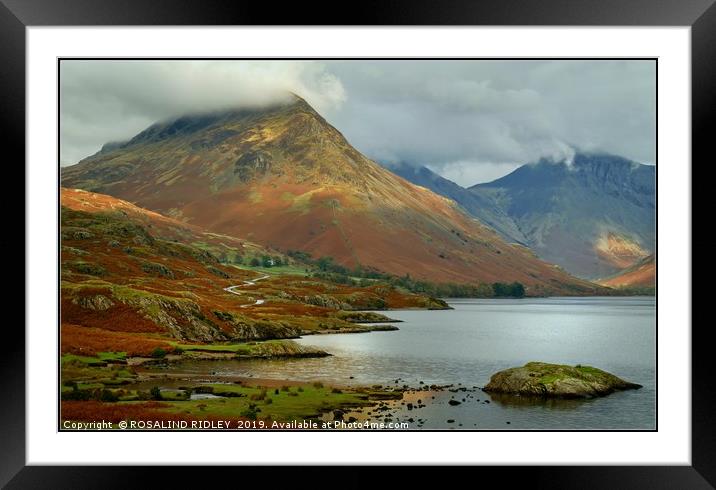 "Clouds descend on Yewbarrow and Great Gable" Framed Mounted Print by ROS RIDLEY