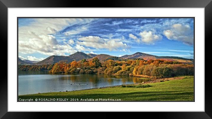 "Blue skies over Derwentwater" Framed Mounted Print by ROS RIDLEY