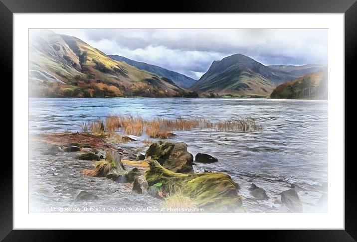 "Painterly Buttermere" Framed Mounted Print by ROS RIDLEY