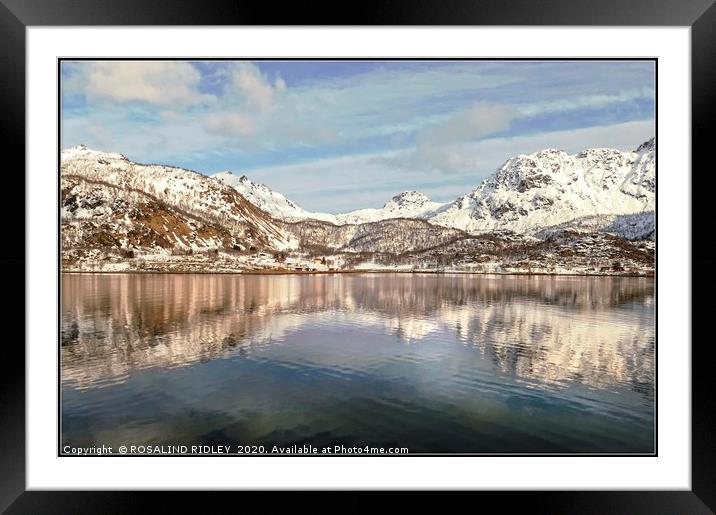 "Mountain reflections Norway" Framed Mounted Print by ROS RIDLEY