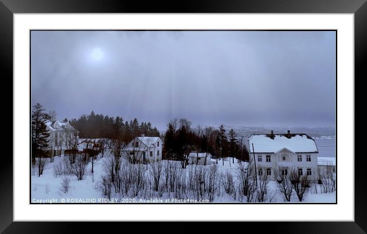 "Misty morning light Finnsnes Norway" Framed Mounted Print by ROS RIDLEY