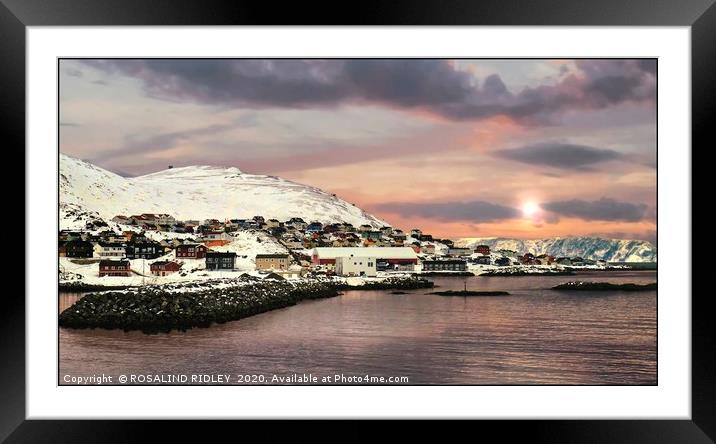 "Ealy sun at Honningsvag Norway" Framed Mounted Print by ROS RIDLEY