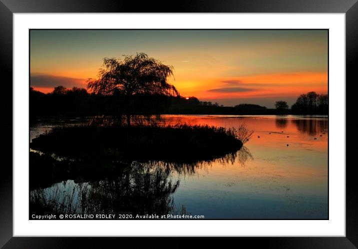 "Sundown at the lake" Framed Mounted Print by ROS RIDLEY