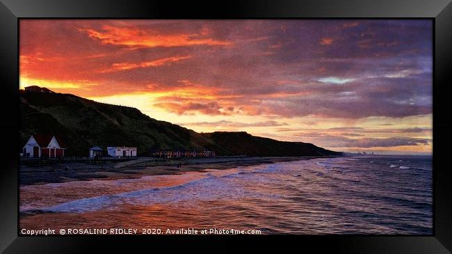 "Cloudy sunset at Saltburn" Framed Print by ROS RIDLEY
