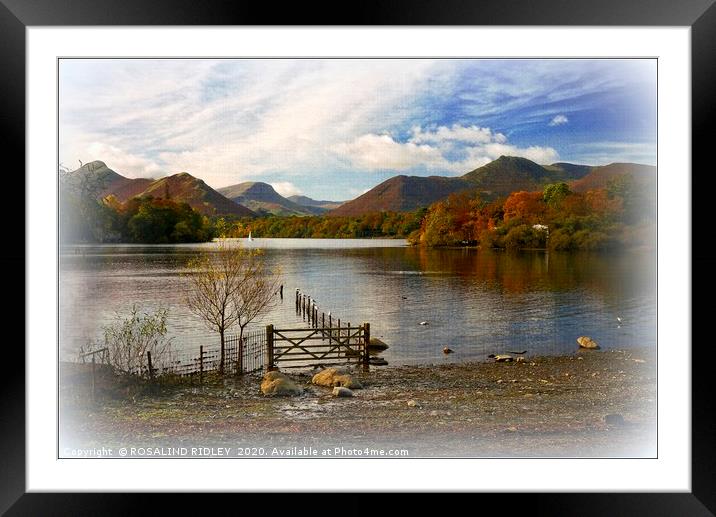 "Autumn across Lake Derwentwater" Framed Mounted Print by ROS RIDLEY
