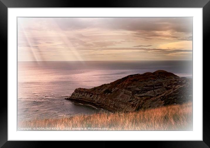 "Rays across the rocks " Framed Mounted Print by ROS RIDLEY