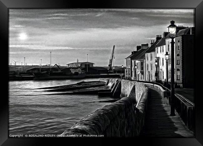 "Evening stroll by the sea" Framed Print by ROS RIDLEY