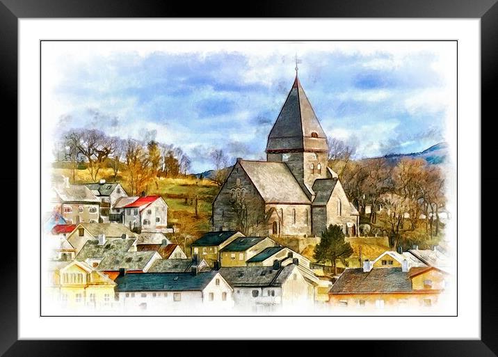 Nordlandet Kirke Kristiansund Framed Mounted Print by ROS RIDLEY