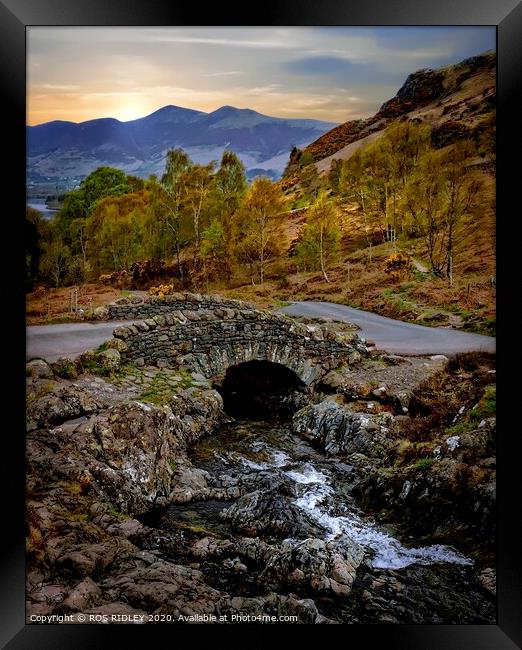 Ashness Bridge morning Framed Print by ROS RIDLEY