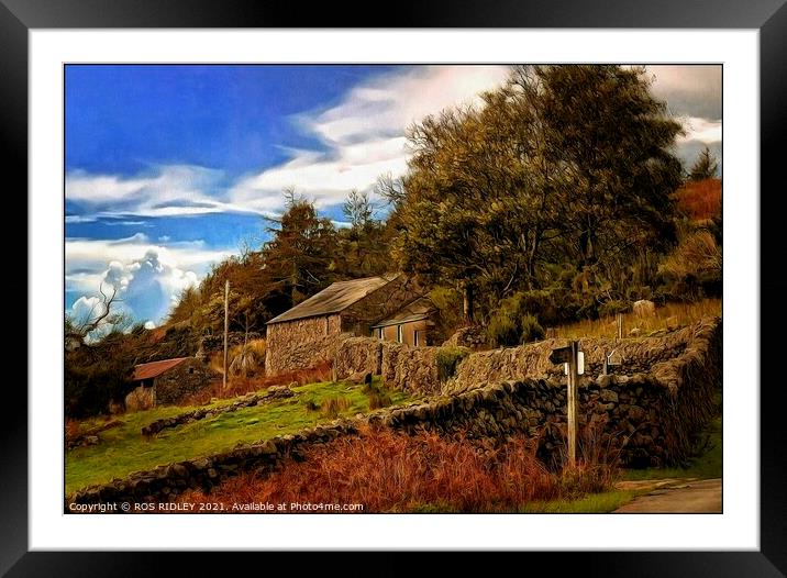 Wasdale Farmhouse in the Autumn Framed Mounted Print by ROS RIDLEY