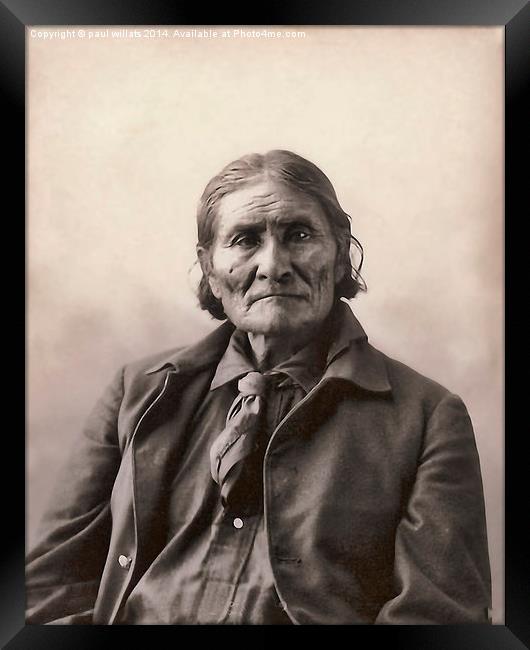 Apache Geronimo Framed Print by paul willats