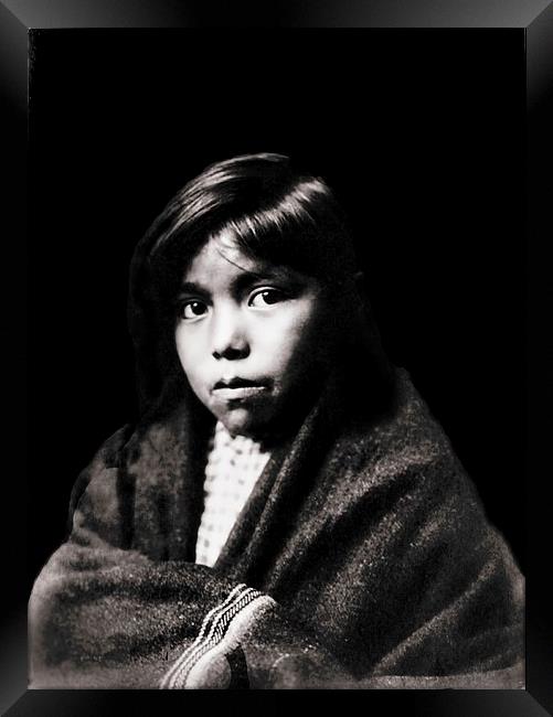 YOUNG NAVAJO GIRL  Framed Print by paul willats