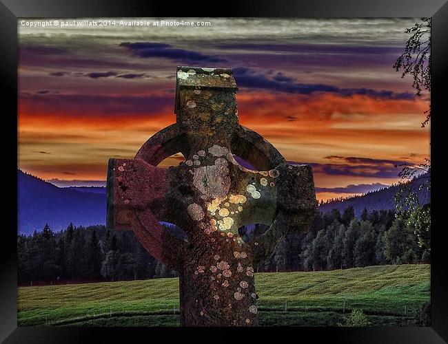  THE CELTIC CROSS Framed Print by paul willats