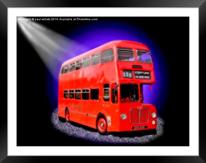 BRITISH "ROUTEMASTER" DOUBLE DECKER BUS  Framed Mounted Print by paul willats