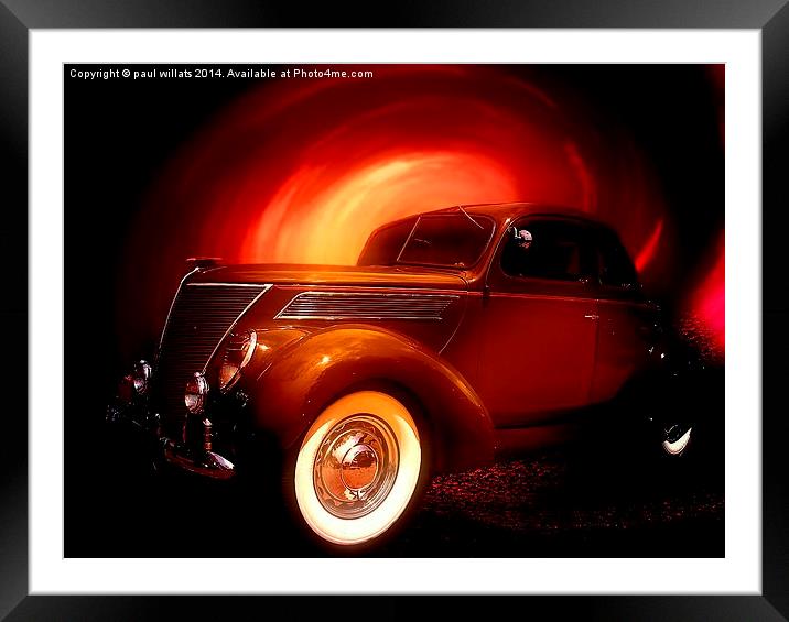  VINTAGE AMERICAN CAR Framed Mounted Print by paul willats