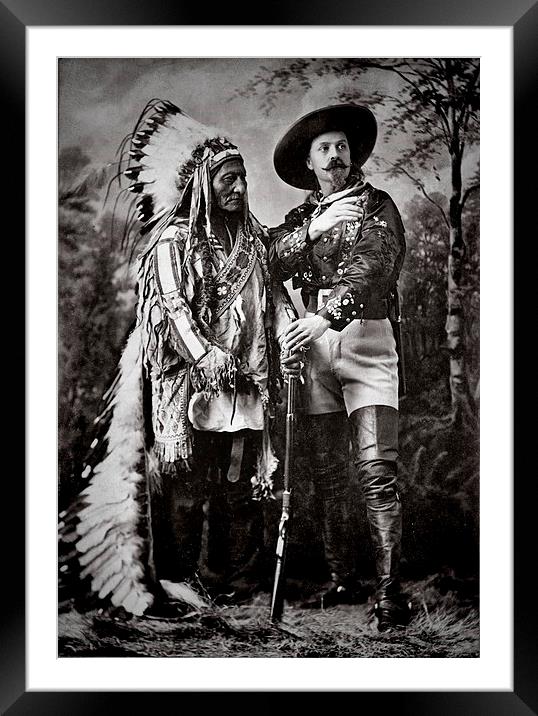  "BUFFALO" BILL CODY WITH SITTING BULL Framed Mounted Print by paul willats