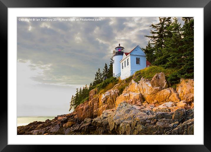  Bass Harbor Head Light Framed Mounted Print by Ian Danbury