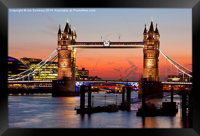  Tower Bridge at Night Framed Print by Ian Danbury