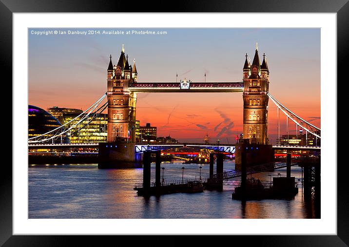  Tower Bridge at Night Framed Mounted Print by Ian Danbury