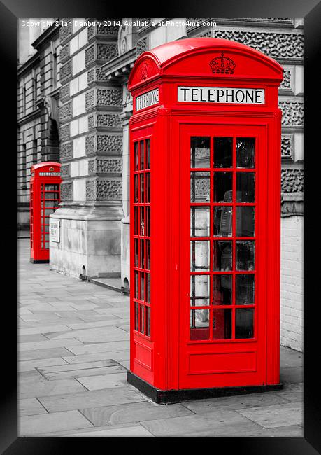 Red Telephones Framed Print by Ian Danbury