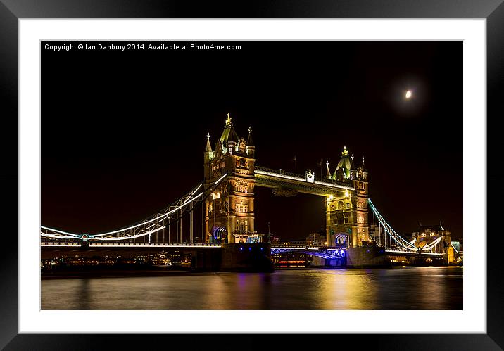  Moon over Tower bridge Framed Mounted Print by Ian Danbury