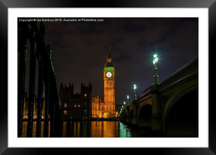   Big Ben Bathed in Light Framed Mounted Print by Ian Danbury