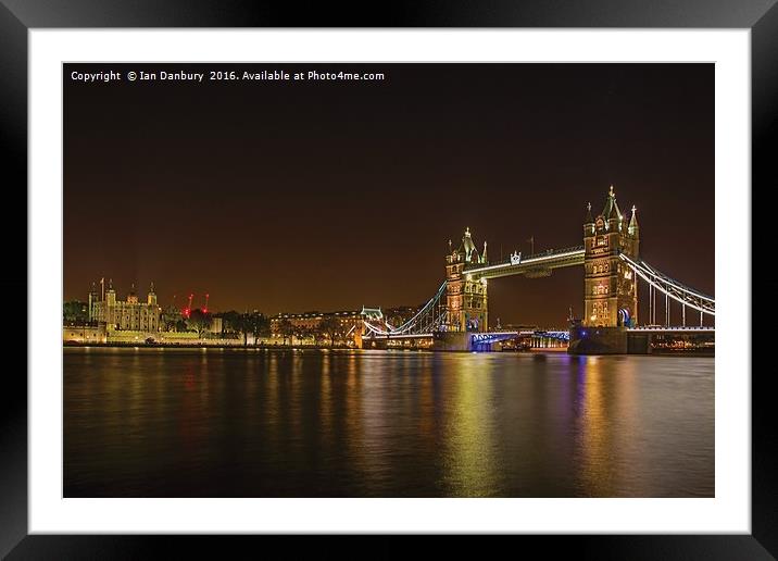 Tower Bridge at night Framed Mounted Print by Ian Danbury