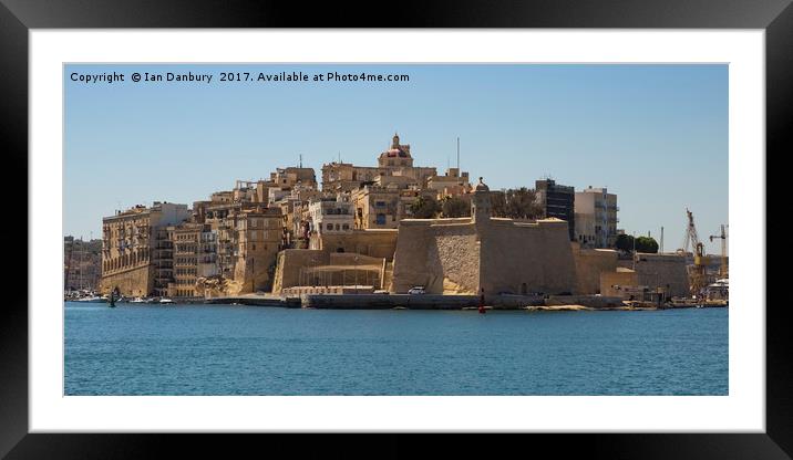 San Pawl from Grand Harbour, Valetta Framed Mounted Print by Ian Danbury