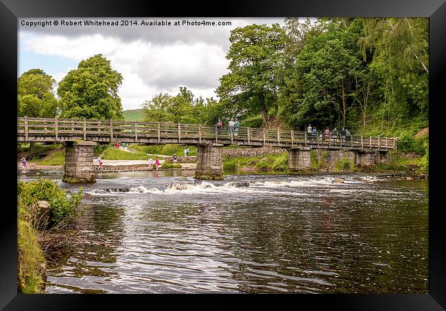 Bridge over the river Wharfe at Bolton Abbey Framed Print by Robert Whitehead