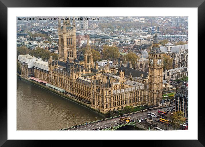  Parliament from the London Eye Framed Mounted Print by Brian Garner